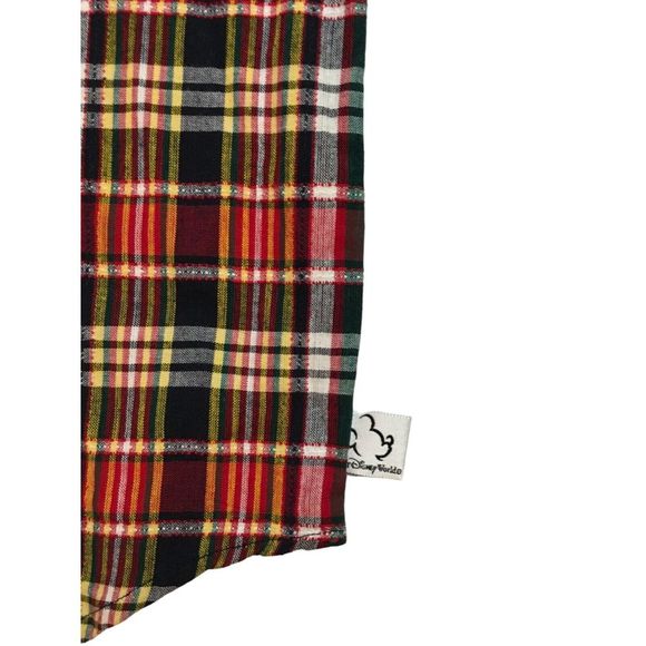 Vtg Disney Men's Button Front Shirt Red Plaid Embroidered Tigger Short Sleeve L - Picture 4 of 6